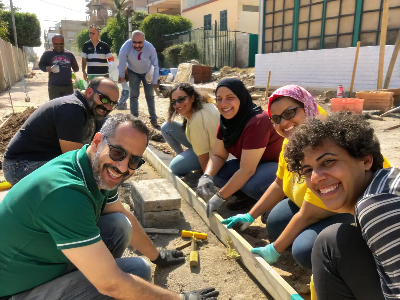 A photograph capturing a diverse group of community members participating in an inclusive activity, highlighting the organization's commitment to social cohesion and community engagement.